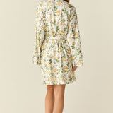Meadow Cloud Jersey Classic Short Robe in Lemon Verbena