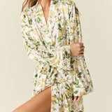 Meadow Cloud Jersey Classic Short Robe in Lemon Verbena