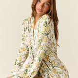 Meadow Cloud Jersey Classic Short Robe in Lemon Verbena