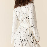 Meadow Classic Short Robe | White Stars