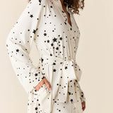Meadow Classic Short Robe | White Stars