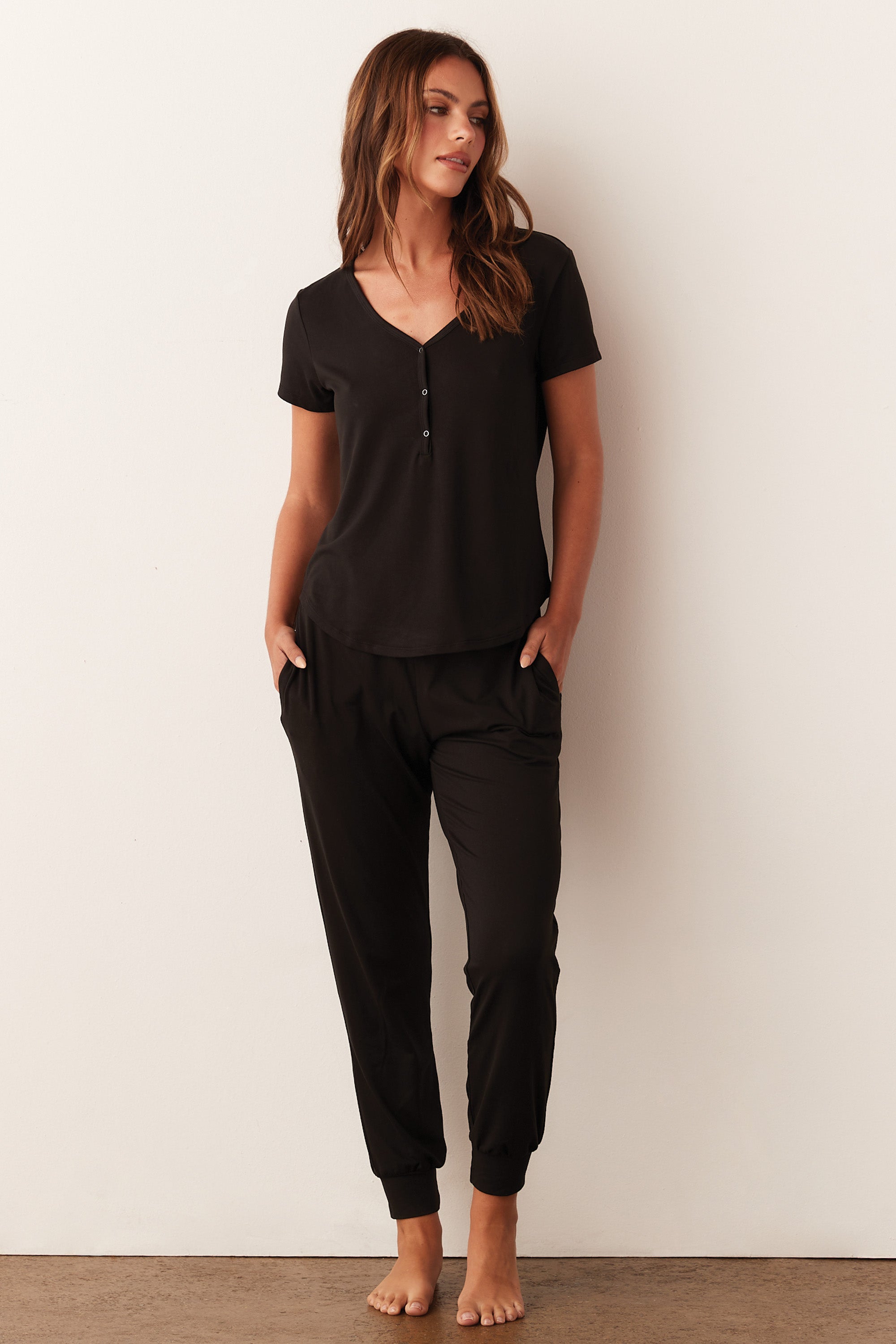 Load image into Gallery viewer, NADIA PJ SET | SOLID BLACK
