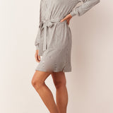 Quinn Banded Short Robe | Tictac