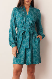 QUINN BANDED SHORT ROBE | CHATEAU