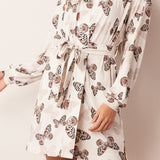 Quinn Banded Short Robe | Mariposa