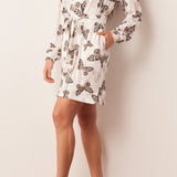 Quinn Banded Short Robe | Mariposa