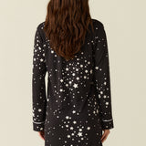 Kara Cloud Jersey Boyfriend Shirt in Black Stars