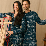 Adam Cloud Jersey Henley Set in Winter Toile