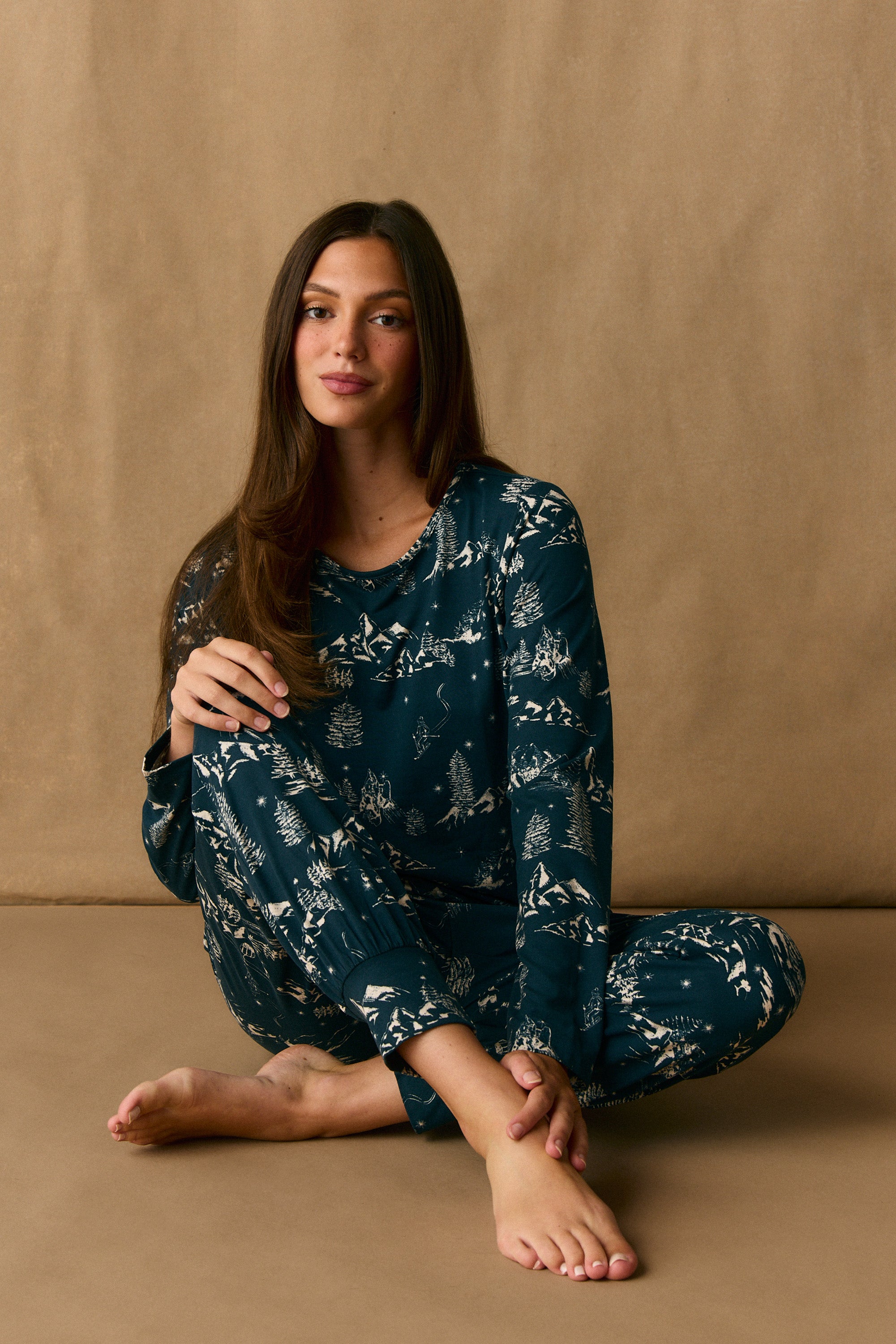 Shari Cloud Jersey PJ Set in Winter Toile