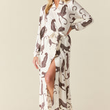 Skyler Cloud Jersey Banded Long Robe in Vinyasa