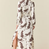 Skyler Cloud Jersey Banded Long Robe in Vinyasa