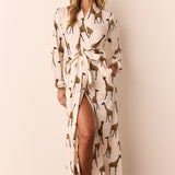 Skyler Banded Long Robe | Sahara