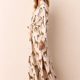 Skyler Banded Long Robe | Sahara