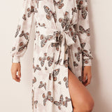 Skyler Banded Long Robe | Mariposa