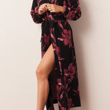 Skyler Banded Long Robe | Flora