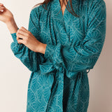 Skyler Banded Long Robe | Chateau