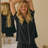 Mila TENCEL™ Lyocell Short PJ Set in Black