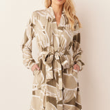 Quinn Banded Short Robe | Fern