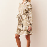Quinn Banded Short Robe | Fern