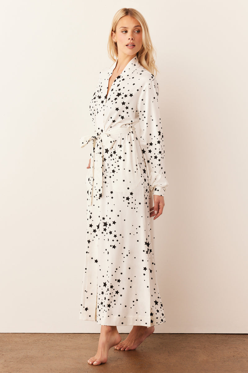 SKYLER BANDED LONG ROBE | WHITE STARS – MASONgrey