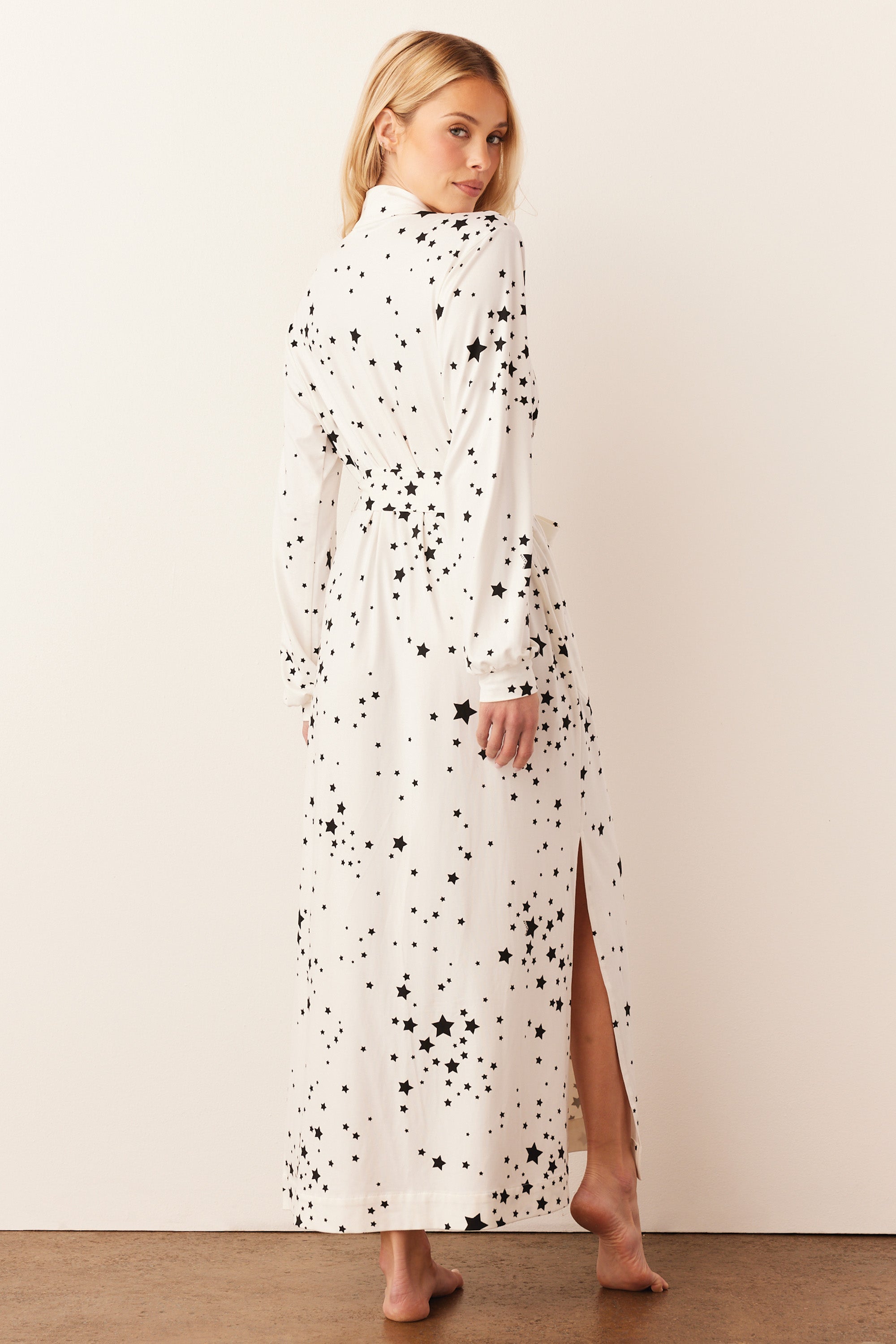 Load image into Gallery viewer, SKYLER BANDED LONG ROBE | WHITE STARS
