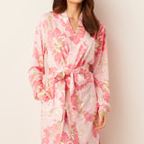 Quinn Banded Short Robe | Dahlia