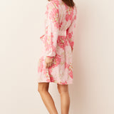 Quinn Banded Short Robe | Dahlia