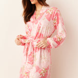 Quinn Banded Short Robe | Dahlia