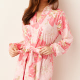 Quinn Banded Short Robe | Dahlia