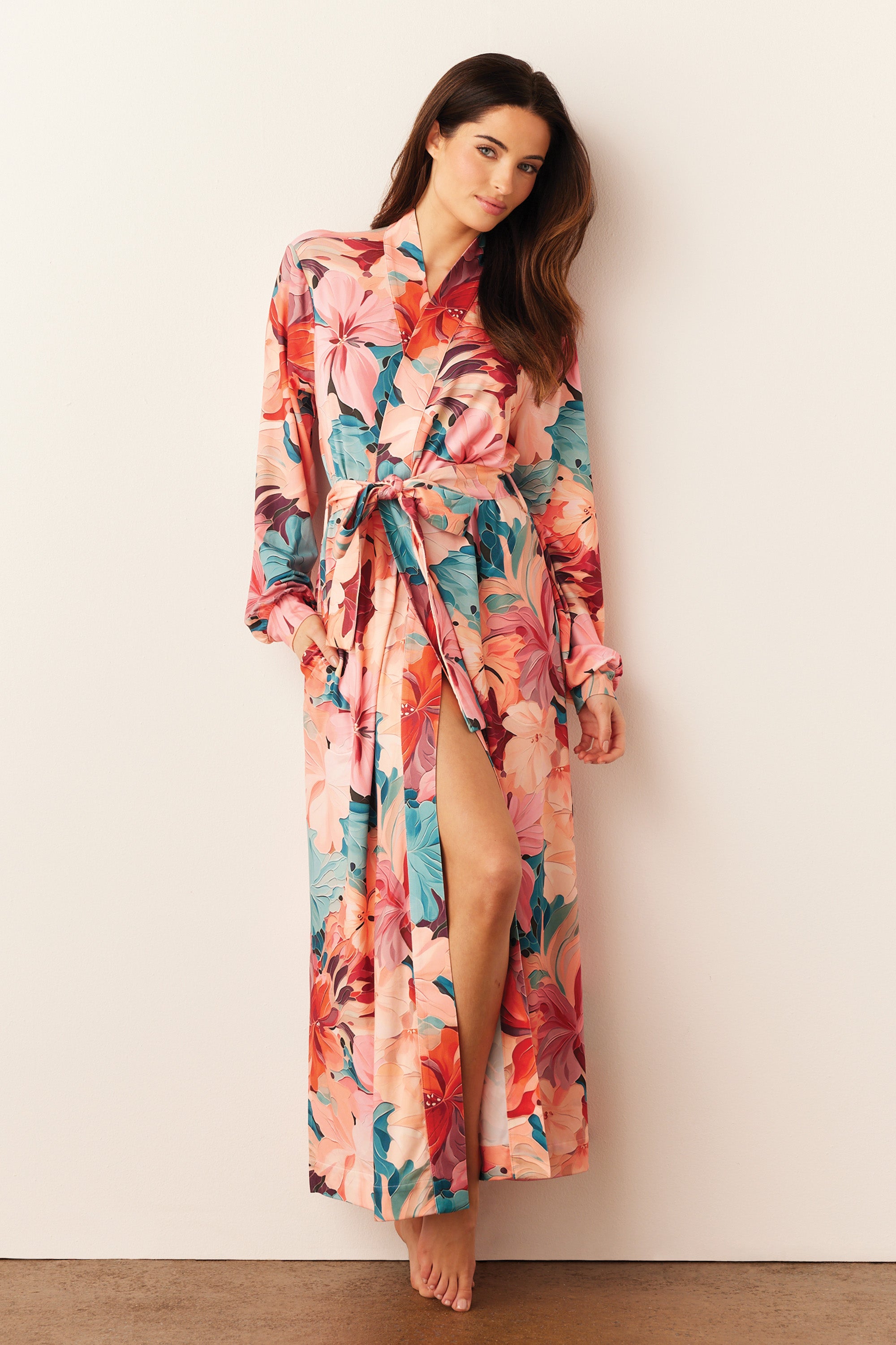Load image into Gallery viewer, SKYLER BANDED LONG ROBE | RIO
