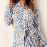 Skyler Banded Long Robe | Villeroy