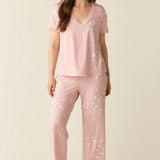 Alyssa Summer Jersey PJ Set in Blush Stars