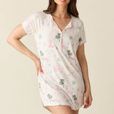 Nikki Summer Jersey Henley Dress in Mermaids