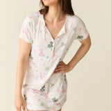 Nikki Summer Jersey Henley Dress in Mermaids