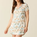 Nikki Summer Jersey Henley Dress in Oasis