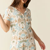 Nikki Summer Jersey Henley Dress in Oasis