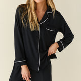 Aria TENCEL™ Lyocell Long PJ Set in Black