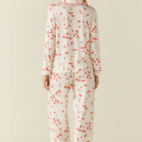 Aria TENCEL™ Lyocell Long PJ Set in Cherry Jubilee