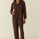 Aria TENCEL™ Lyocell Long PJ Set in Espresso Leopard