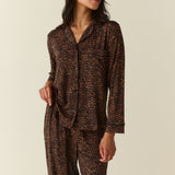 Aria TENCEL™ Lyocell Long PJ Set in Espresso Leopard