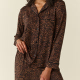 Aria TENCEL™ Lyocell Long PJ Set in Espresso Leopard