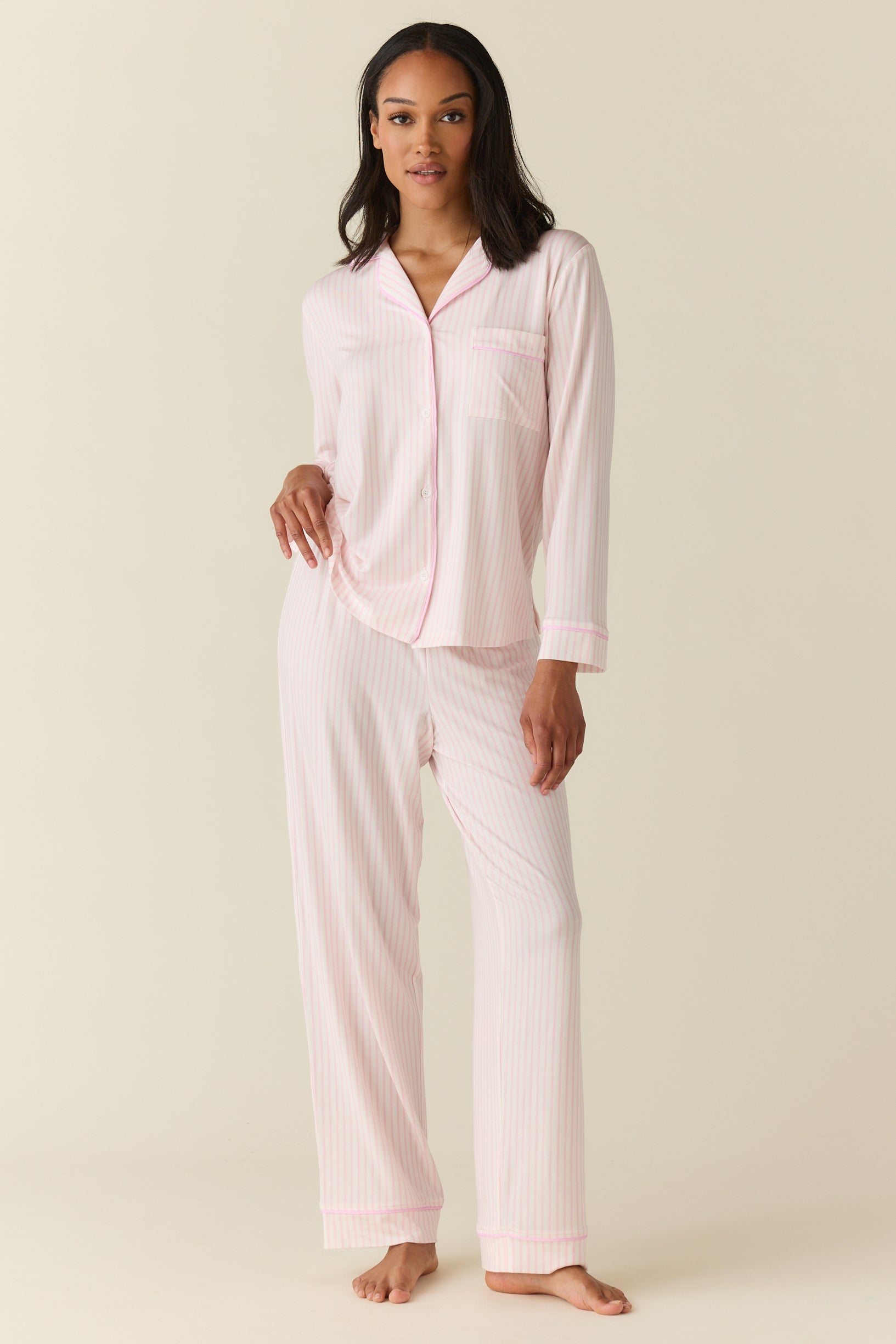 Aria TENCEL™ Lyocell Long PJ Set Stripe