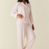 Aria TENCEL™ Lyocell Long PJ Set in Pink Stripe