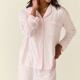 Aria TENCEL™ Lyocell Long PJ Set in Pink Stripe