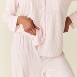 Aria TENCEL™ Lyocell Long PJ Set in Pink Stripe
