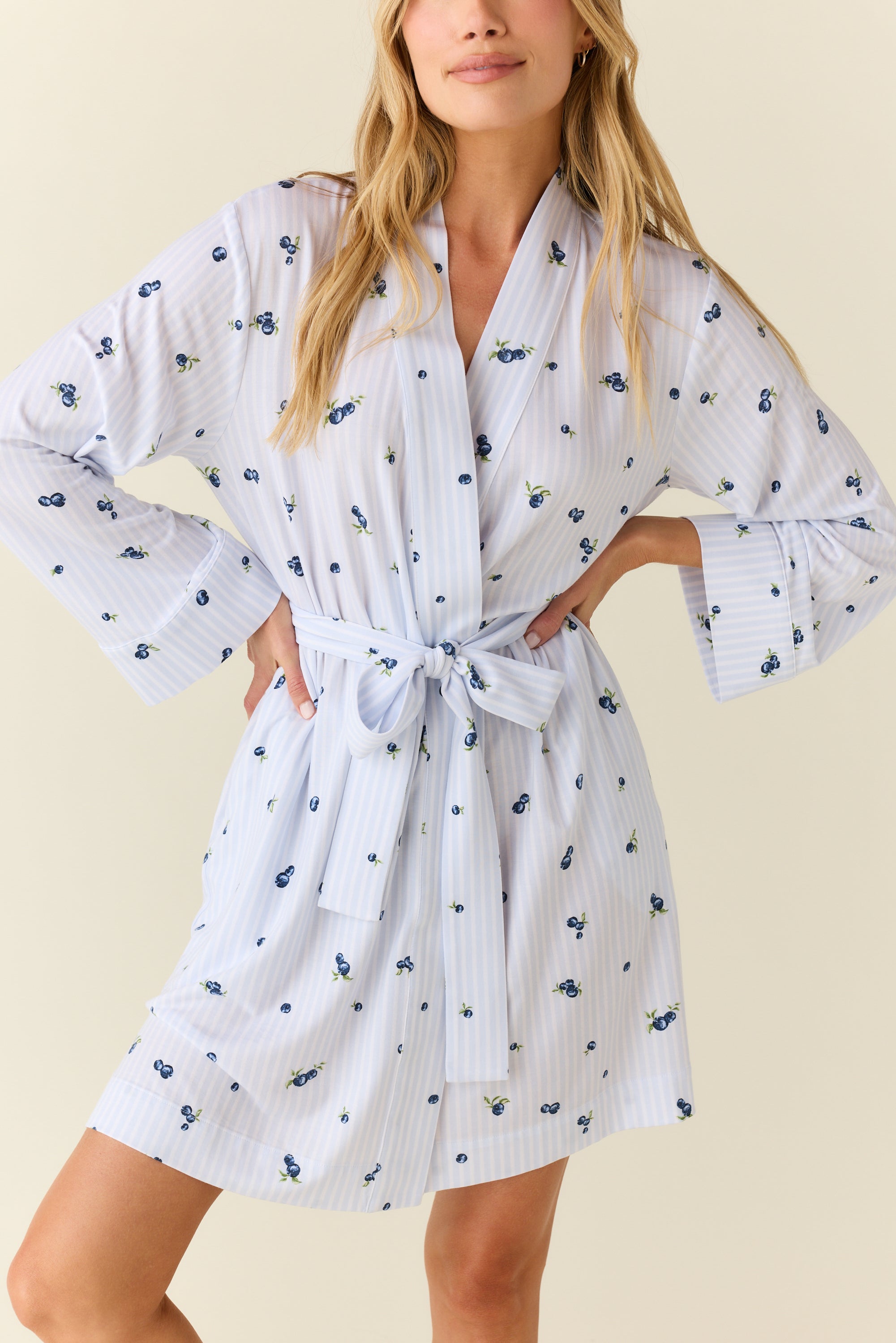 Ayla TENCEL™ Lyocell Short Robe in Blueberry Bliss