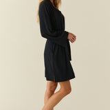 Ayla TENCEL™ Lyocell Short Robe in Black