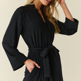 Ayla TENCEL™ Lyocell Short Robe in Black