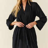Ayla TENCEL™ Lyocell Short Robe in Black