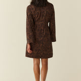Ayla TENCEL™ Lyocell Short Robe in Espresso Leopard